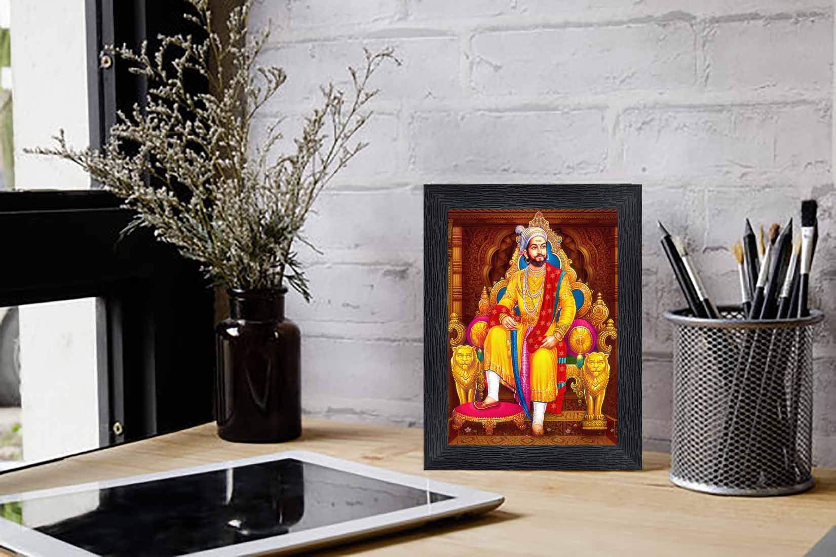 pnf Poster And Frames Chattrapati Shivaji Wooden Photo Frame With